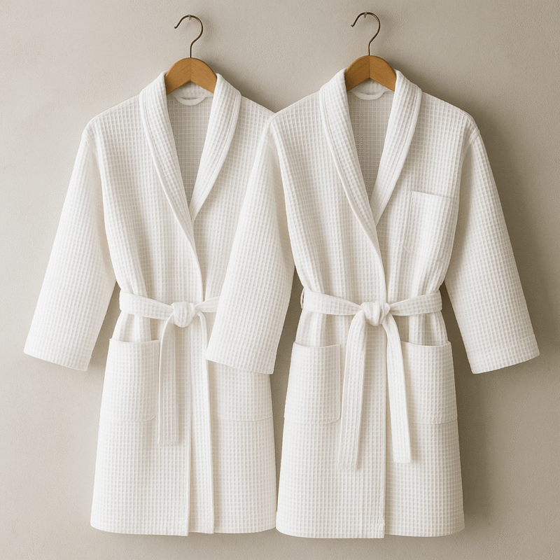 Sortie de bain en nid d’abeille – Élégance et légèreté- Coton 100%